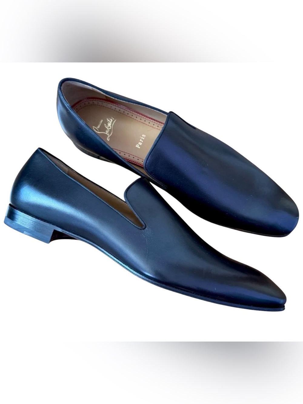 Christian Louboutin classic Dandelion Men's Black Leather Slip-On Loafer